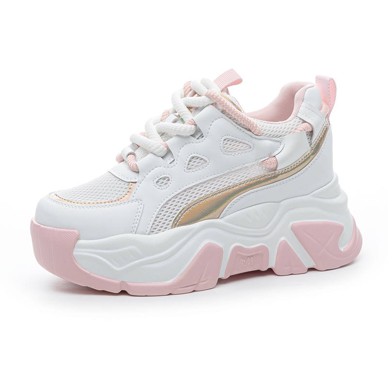 CHOVO Fabric Breathable Lightweight Height Increasing Breathable Lightweight Height Increasing Low top Chunky Sneakers