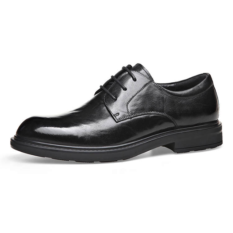 KAIMALONG Derby Shoes Cow Leather Dress Shoes Men's Black
