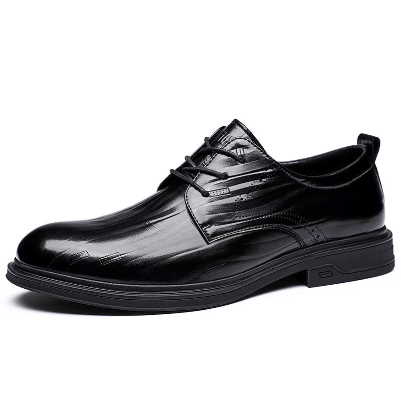 Tonlion Casual Leather Shoes Men's Low Top Black/Brown