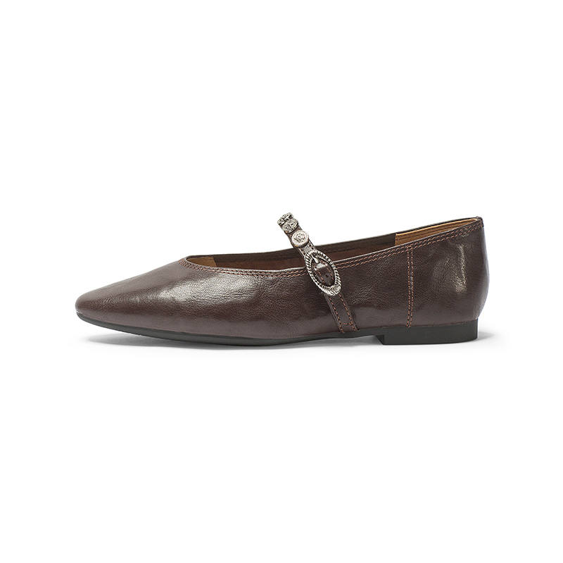 Coup De Foudre Sheepskin Flat 1CM Women's Mary Jane Shoes