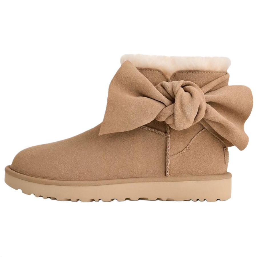 UGG UGG Classic Novelty Cow Split Leather Snow Boots Women's Chestnut
