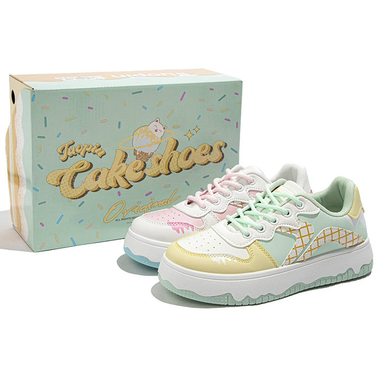 TUOPIN Pai Shoes Ice Cream Crisp Cone Cake Box Height Increasing Low top Skateboard Shoes Women's