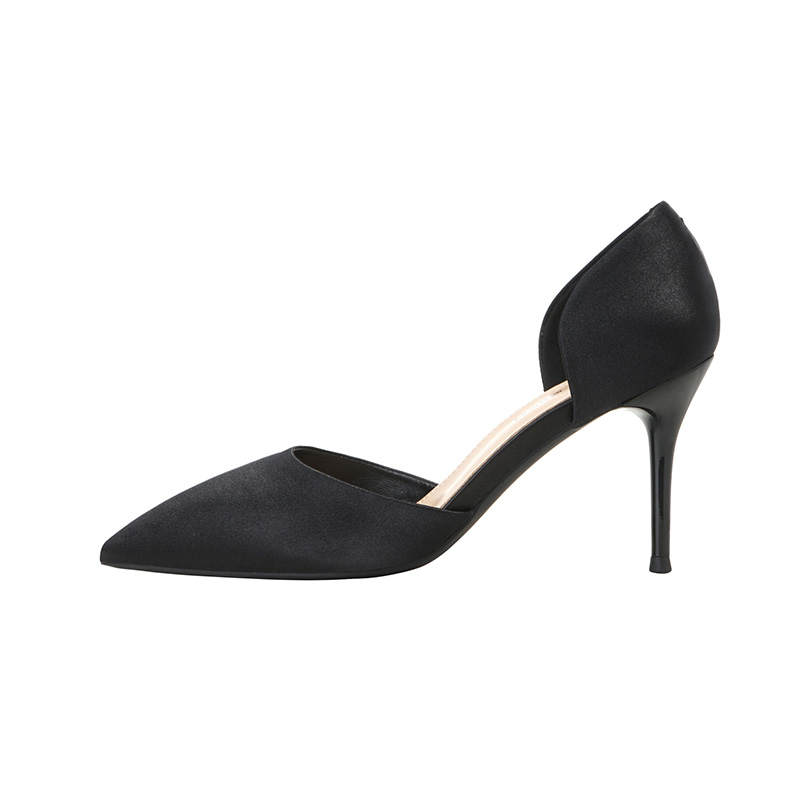 HKCP Fabric Slim Heel High Heels 8.5cm Women's