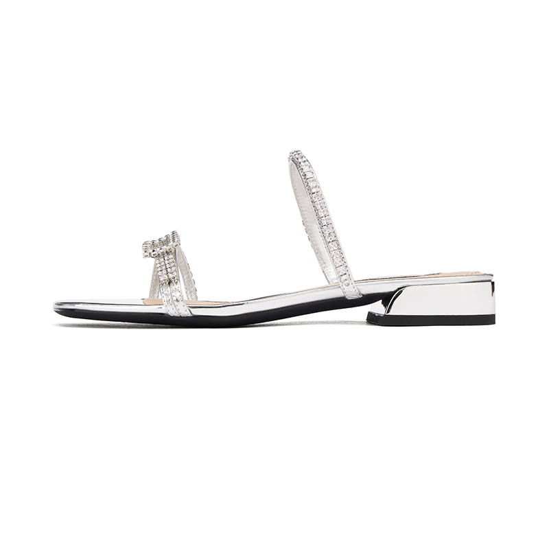 73Hours 73Hours Rubber Sole Slip Resistant Slide Slippers Women's Silver