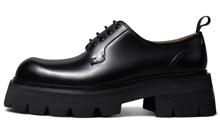 THOM WILLS Cleanfit Trendy Versatile Chunky Derby Shoes Casual Shoes 6cm Men's Black