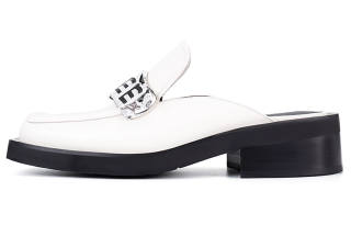 BREAD TREE Top Grain Cow Leather Slippers Women's Polar White