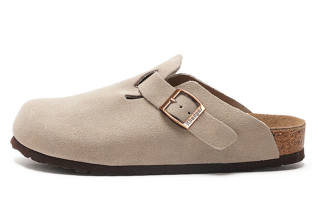 Khadgar Cardiga, Cow Suede, Mules Slip on Shoes Semi Enclosed Slip on Birkenstock, Cork Soft Sole Fleece Lined