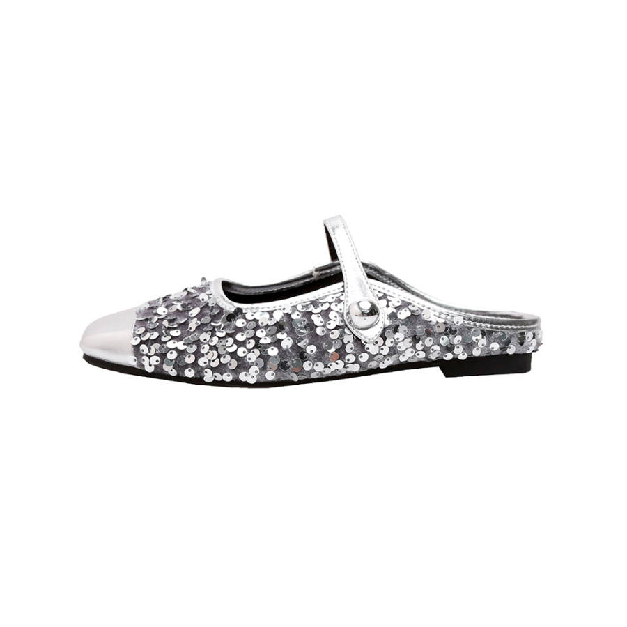 MADALLO Sequins Odor Resistant Abrasion Resistant Odor Resistant, Abrasion Resistant Closed Toe Slippers Women's