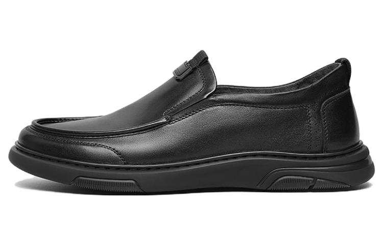 VOLO Casual Leather Shoes Men's Low Top Black/Gray