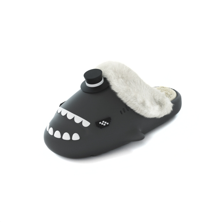 HelloSlippers Shark Winter Sharkicks Winter Soft Denim Hat, Closed Toe Slippers With Open Heel Unisex