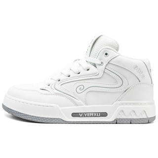 V.YERXU Skate Sneaker Microfiber Leather Coverage Cushioning Abrasion Resistant Height Increasing