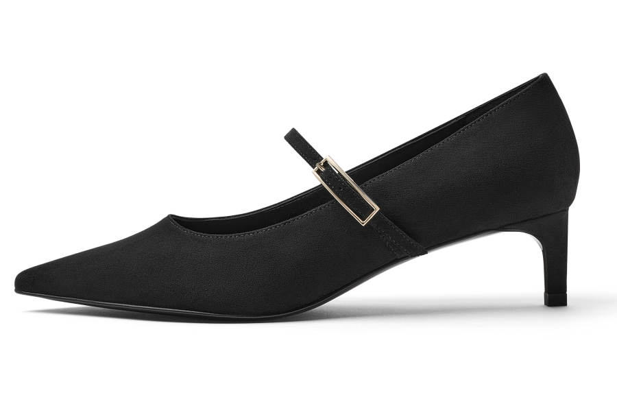 CHARLES&KEITH Small Ck Fabric Slim Heel Mary Jane Shoes 4.6cm Women's