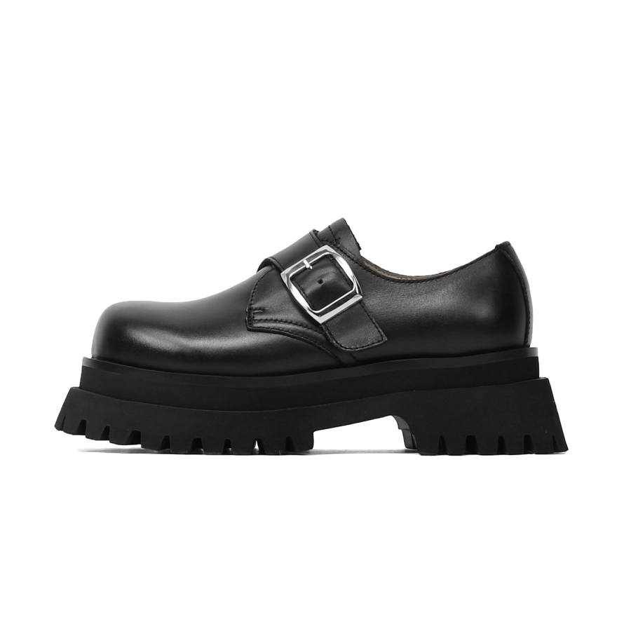 MIBU Top Grain Cow Leather Casual Leather Shoes Unisex Black