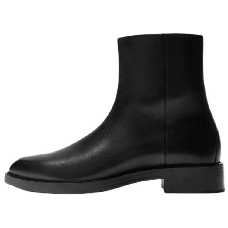 ZARA ZARA Cow Leather Ankle Boots Men's Black