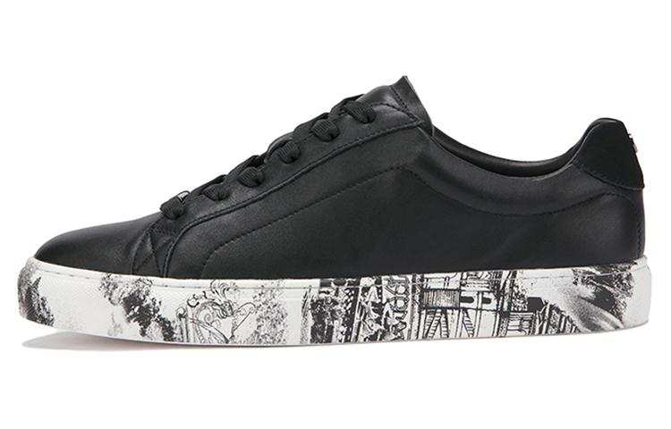 DAVID NAMAN Cow Leather Stylish Skateboarding Shoes Men's Black