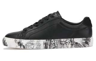 DAVID NAMAN Cow Leather Stylish Skateboarding Shoes Men's Black