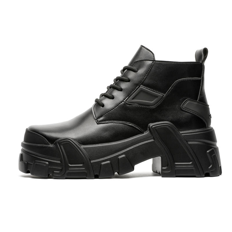 CHILANG CHILANG Microfiber Leather Combat Boots Men's Black