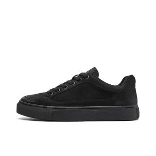 AOXIANG Top Grain Cow Leather Coverage Low top Skateboard Shoes Men's Black