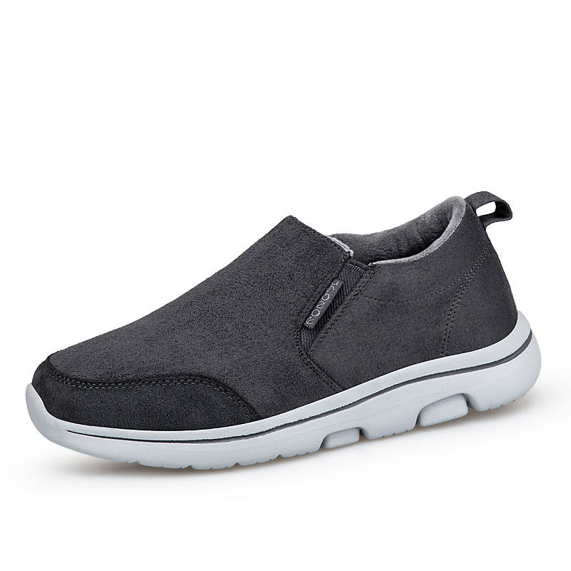 RONGSHI Winter Plus Size Fleece Lined Thermal Insulated Shoes For Middle Aged Adults Walking Shoes Low top