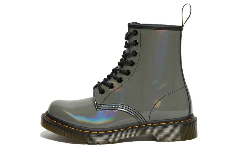 Dr.Martens Dr. Martens 1460 Rainbow Patent Lace Up Boots 'Gunmetal' Women's