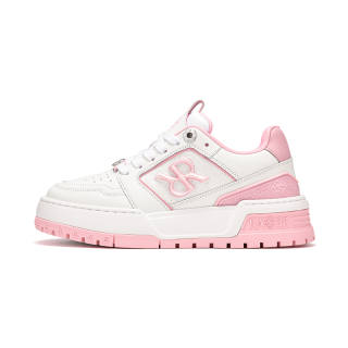 RARE Cow Leather Low top Skateboard Shoes Women's White Pink