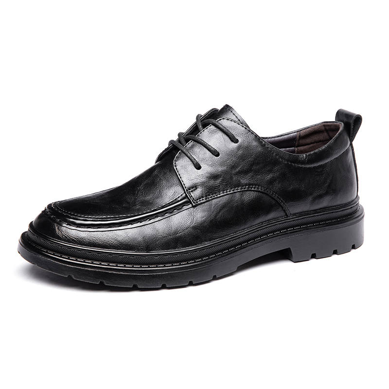 KACHILANG Cow Split Leather Casual Shoes Men's Black