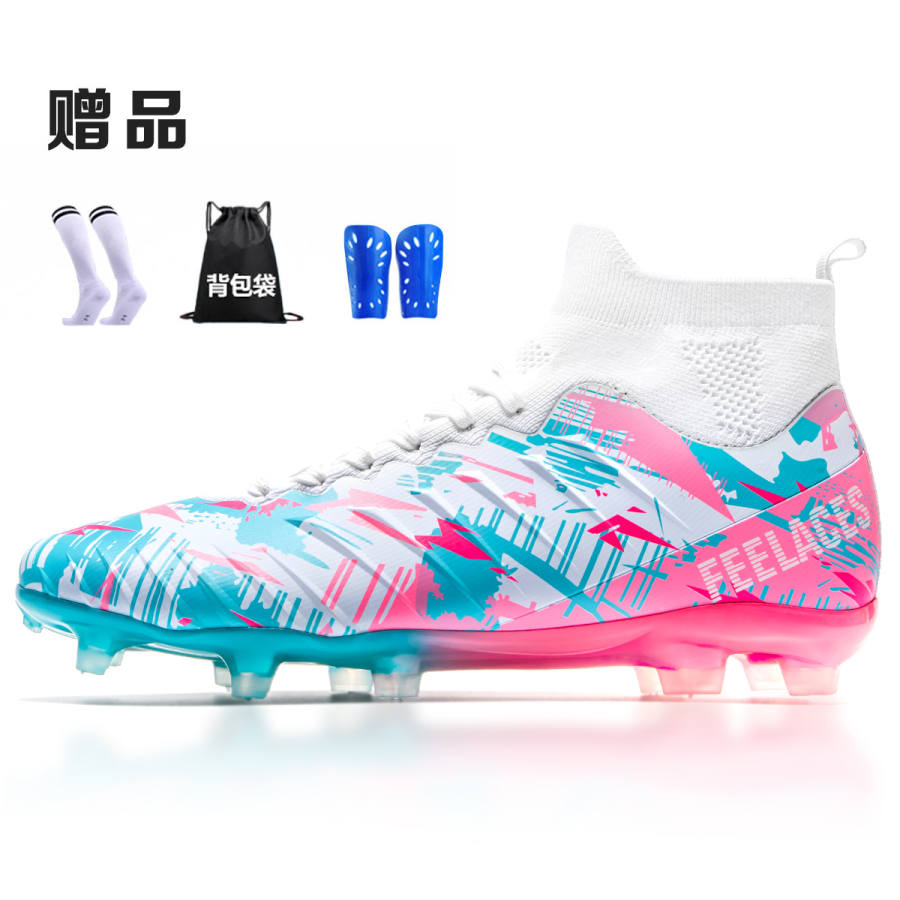 FEELACES Soccer Shoes Unisex Ice Peak White, Pink Sprint 1.0