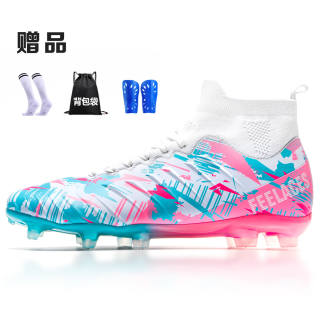 FEELACES Soccer Shoes Unisex Ice Peak White, Pink Sprint 1.0