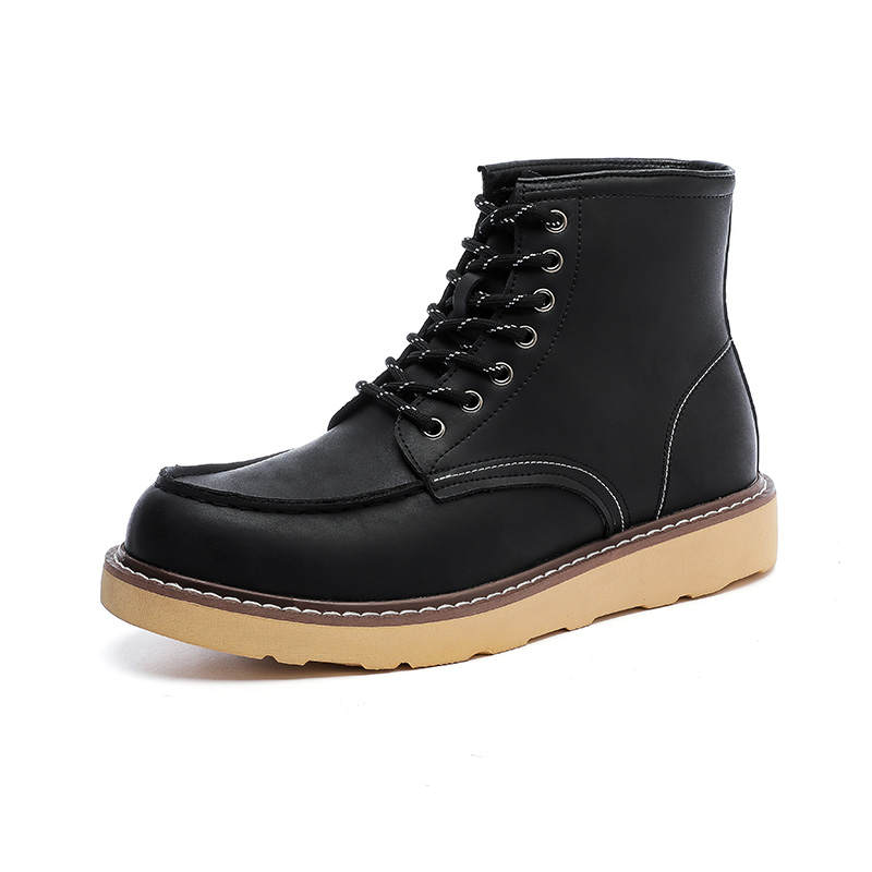 JASONSTAR Cow Leather Short Combat Boots Men's