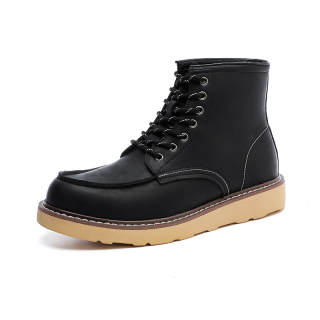 JASONSTAR Cow Leather Short Combat Boots Men's
