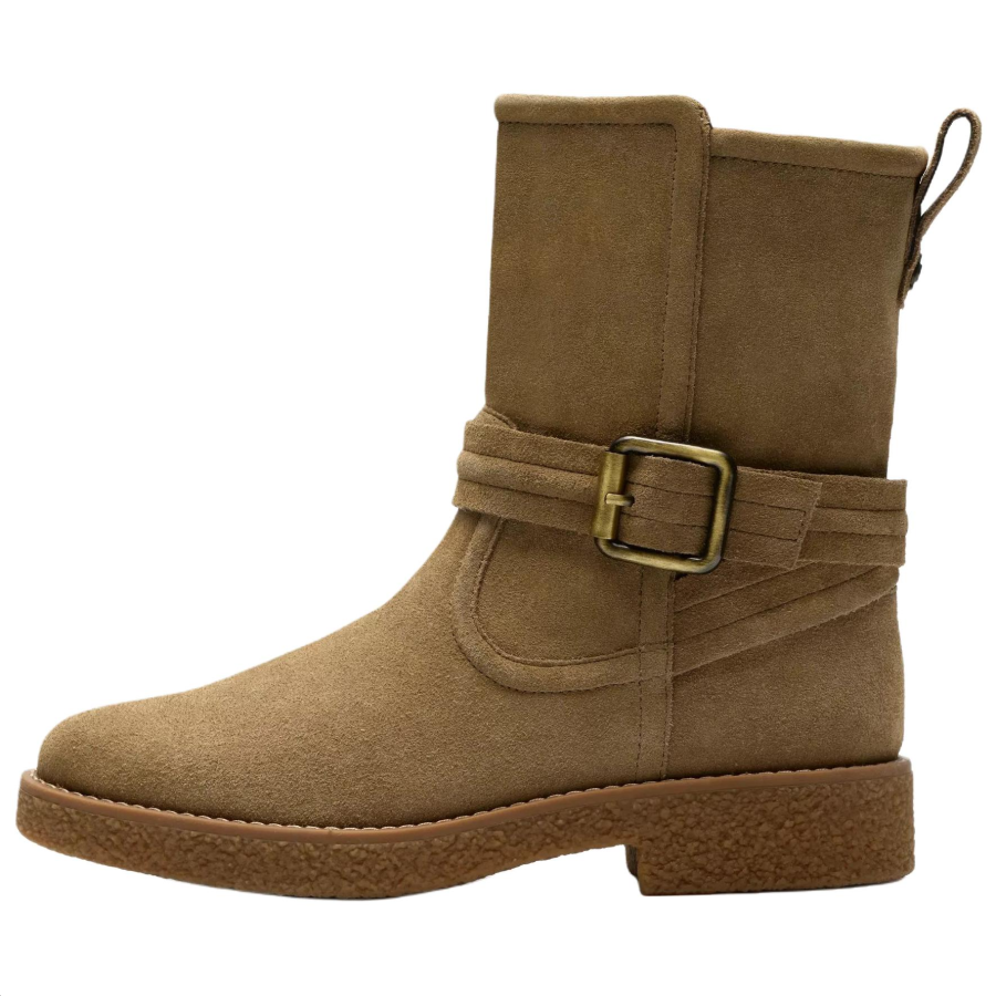 Clarks Nella Mid Suede Ankle Boots Women's Dark Sand