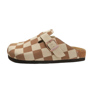 ABCYLM Slip Resistant Abrasion Resistant Closed Toe Slippers Men's Khaki Plaid