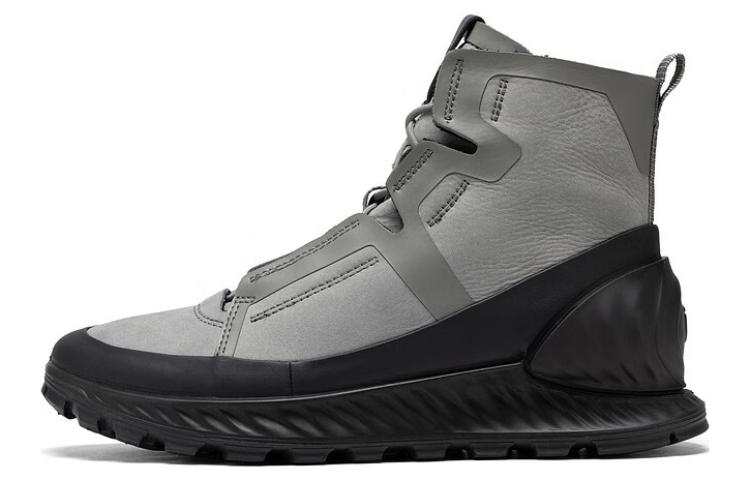 Ecco Ecco Casual Shoes Men's High Top Black Gray Color