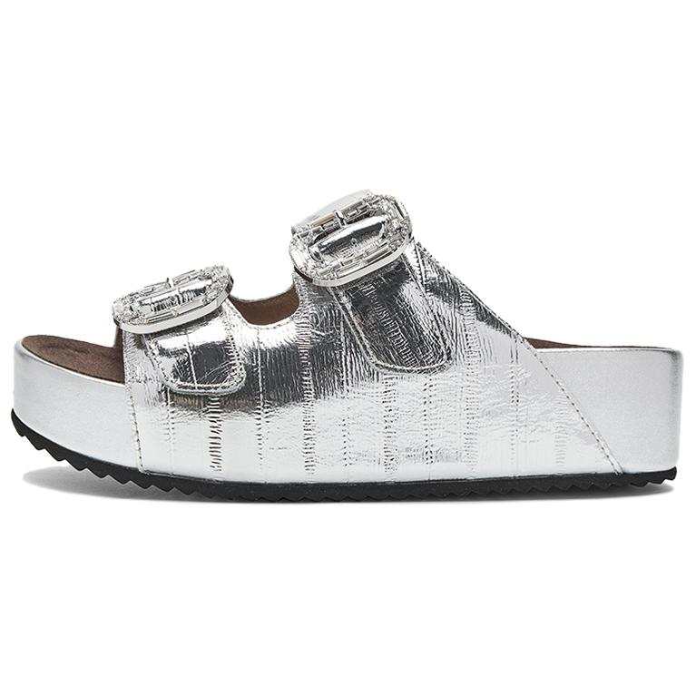 NINE WEST Abrasion Resistant Abrasion Resistant Slide Slippers Women's Silver
