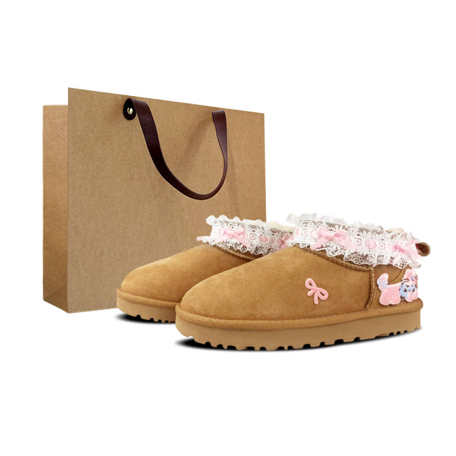 UGG CLASSIC ULTRA MINI Sheepskin Thermal Slip Resistant Thermal Slip Resistant Ankle Length Snow Boots Women's