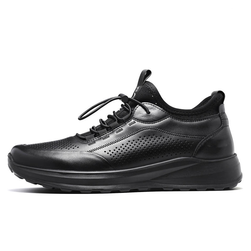 CARTELO Cow Split Leather Casual Leather Shoes Men's Black