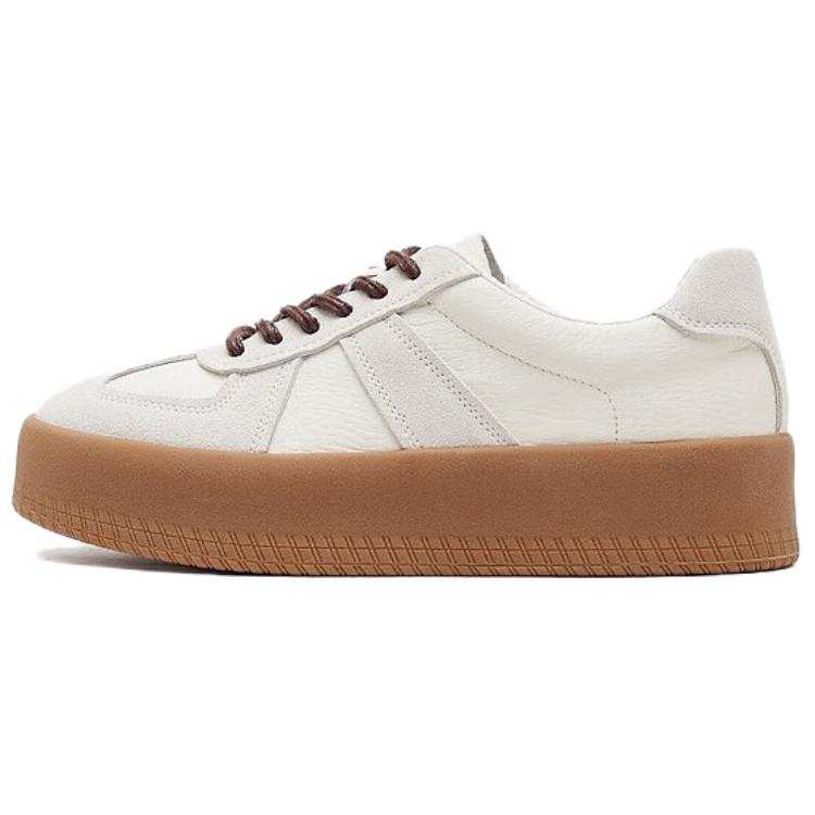 Staccato Thick Milk Platform Sole Low top Skateboard Shoes Women's White