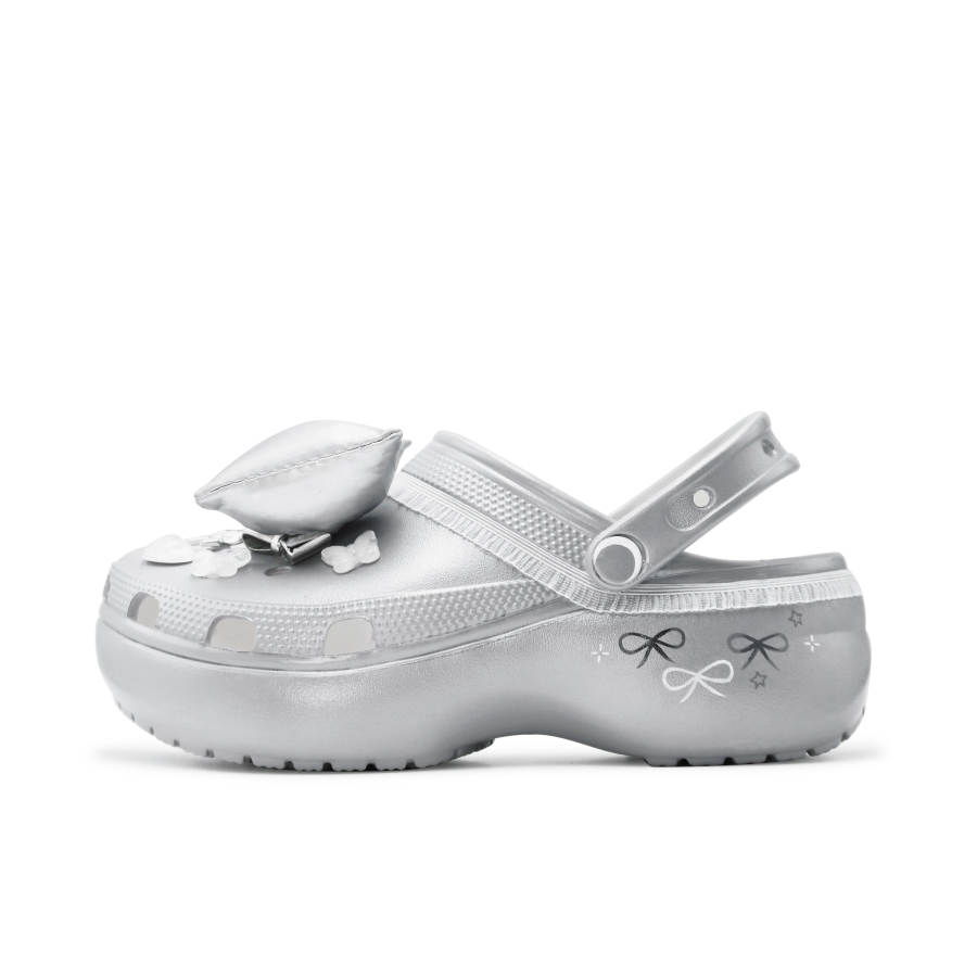 Crocs Crocs Classic Platform Clog Clogs Women's Ballet Silver White