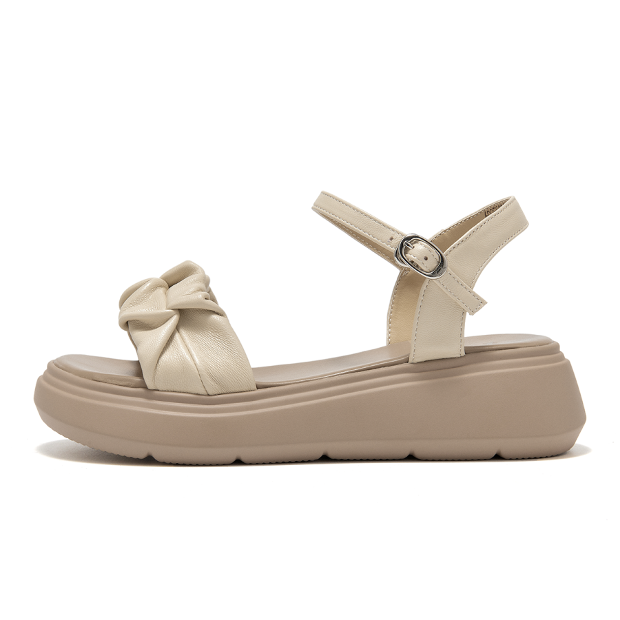 Spider King Sheepskin One Strap Sandals Women's Ecru