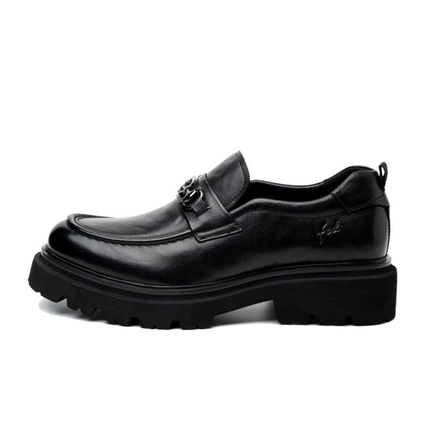 FED FED Casual Leather Shoes Men's Low Top Black