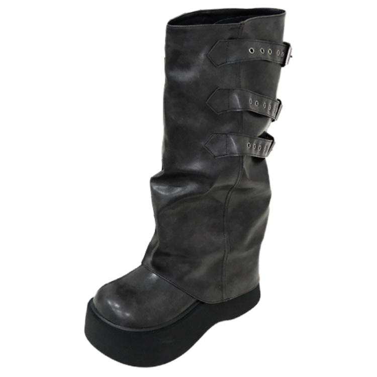 Mooreyu Atelier Pu Knee high Boots 7.5cm Women's Black