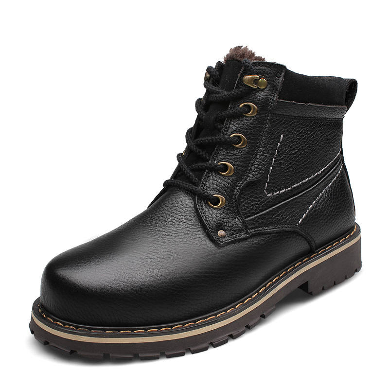 TOMAY TOMAY Cow Leather Short Combat Boots Men's