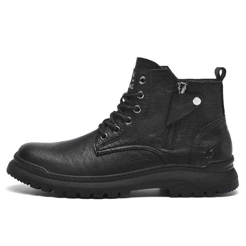LUCKY BRAND Microfiber Leather Crew Combat Boots Men's