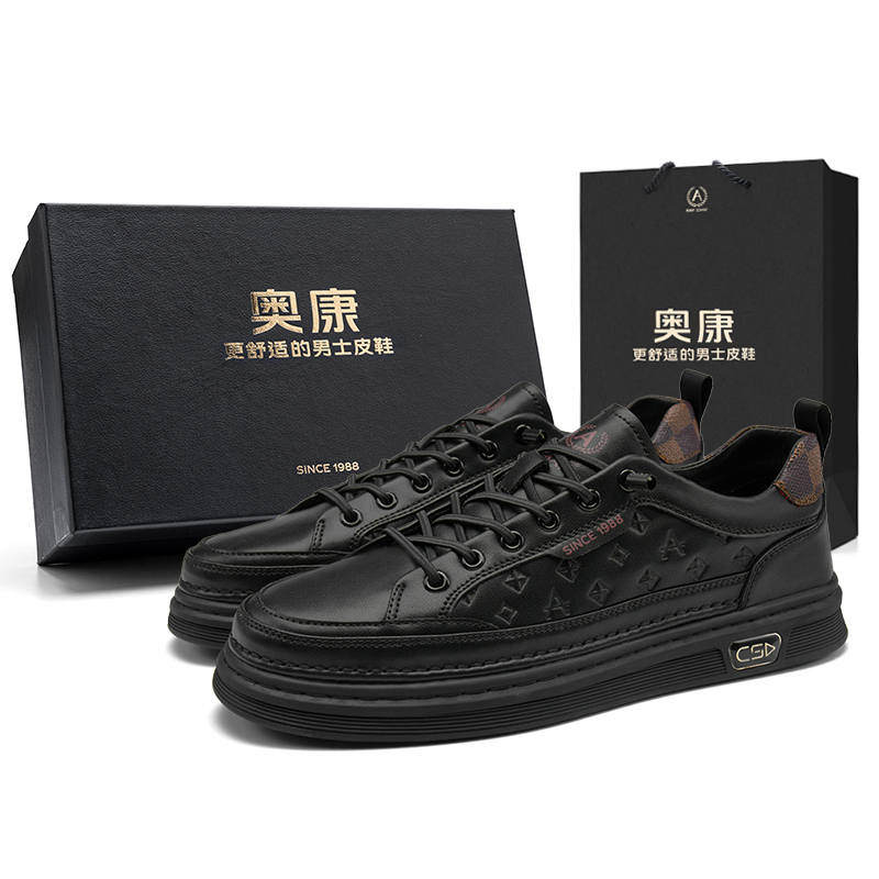 AOKANG Height Increasing Abrasion Resistant Lightweight Quick Dry Low top Skateboard Shoes Men's Exclusive Box