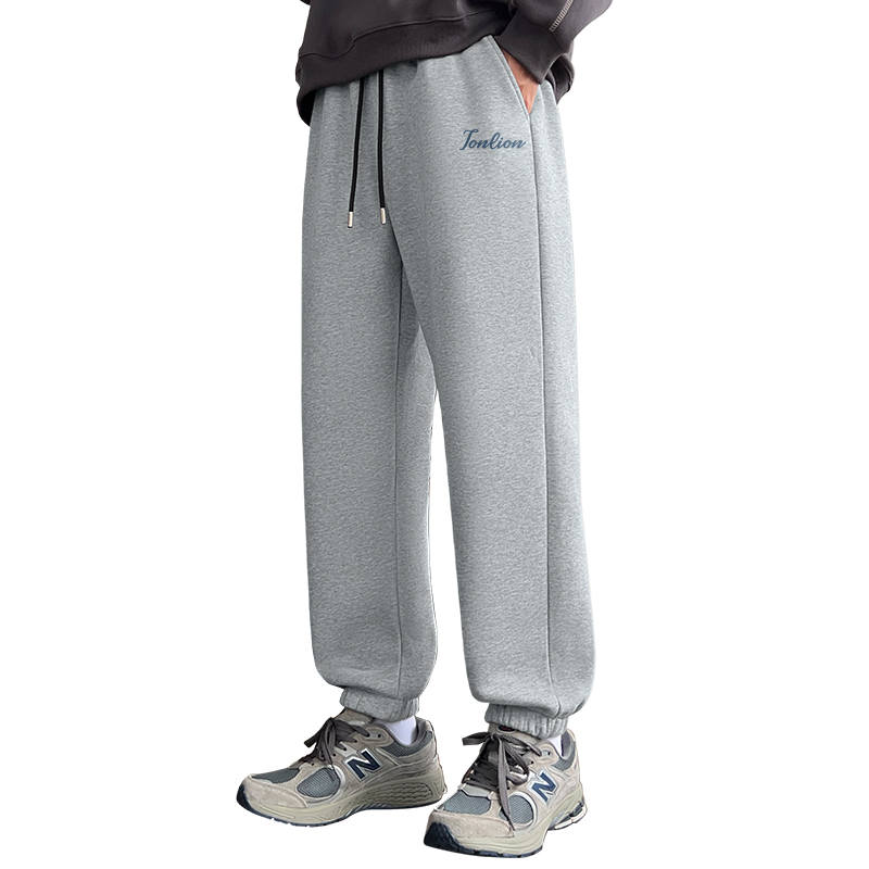 Tonlion Casual Pants Unisex Thickened And Fleece Lined Cuffed Pants