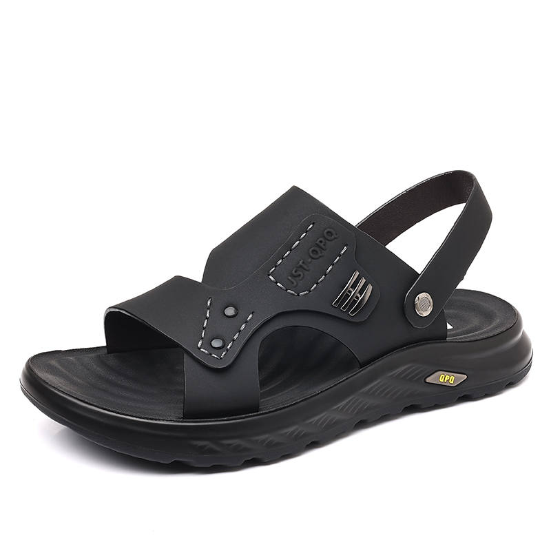 YILICHUANZHANG Top Grain Cow Leather Beach Sandals Men's