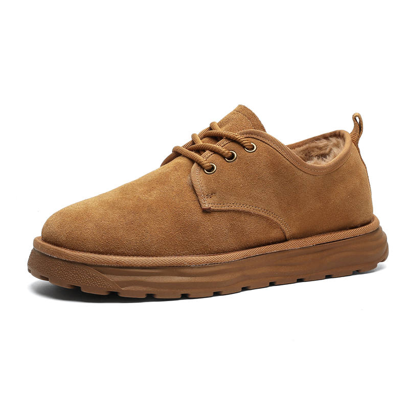 V05 Microfiber Leather Fleece Lined Thermal Platform Ankle Length Snow Boots Men's Yellow