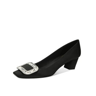 LUKECSION Block Heel High Heels 4cm Women's