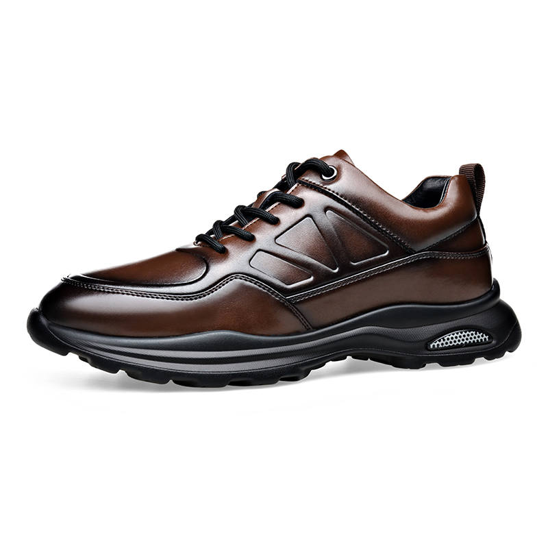 KACHILANG Men's Casual Shoes Men's Low Top Black/Brown