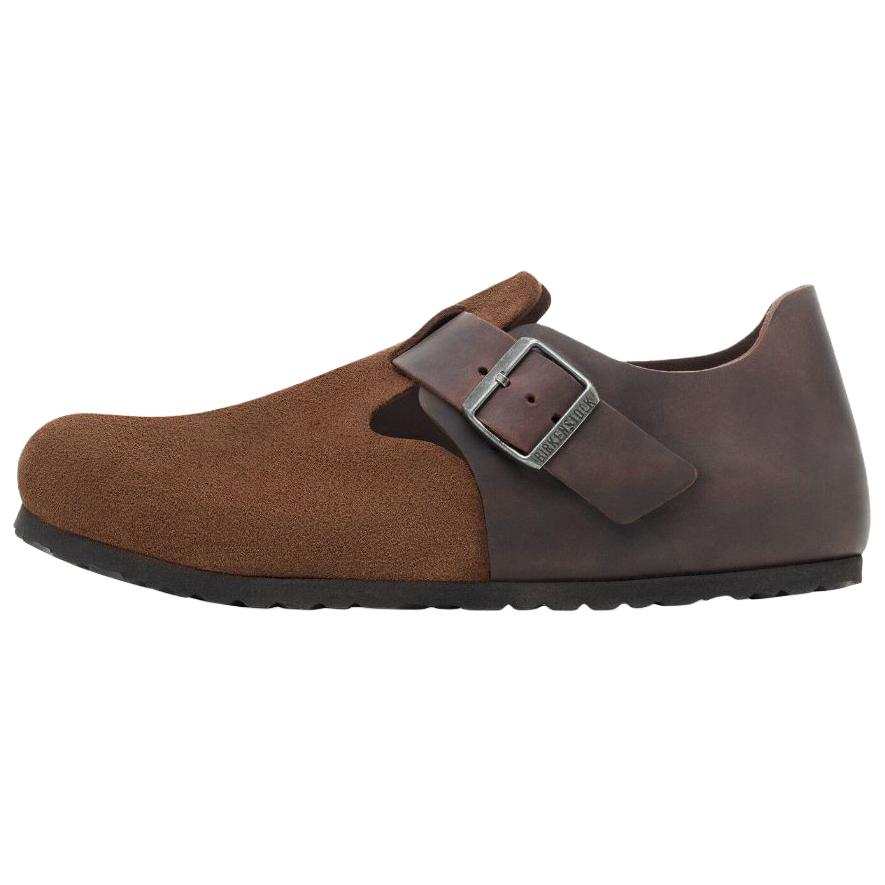 Birkenstock London Suede Low top Casual Shoes Unisex Brown Narrow